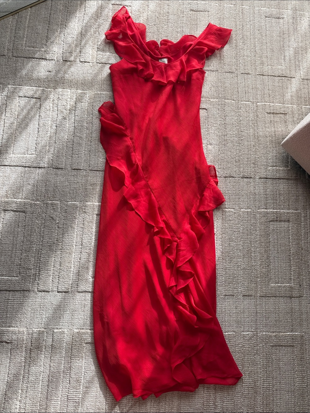 a new day Red Ruffled Maxi Dress